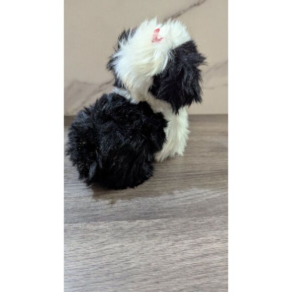 Ty Beanie Babies Poofie Stuffed Toy Black & White Shih Tzu Dog 5" Plush stuffed - Picture 3 of 10